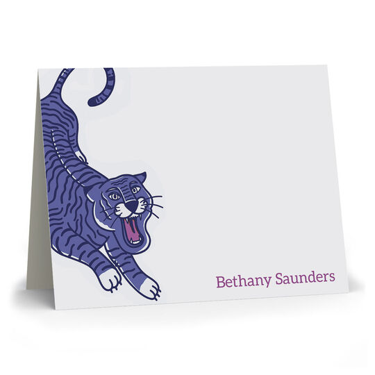 Purple Tiger Folded Note Cards